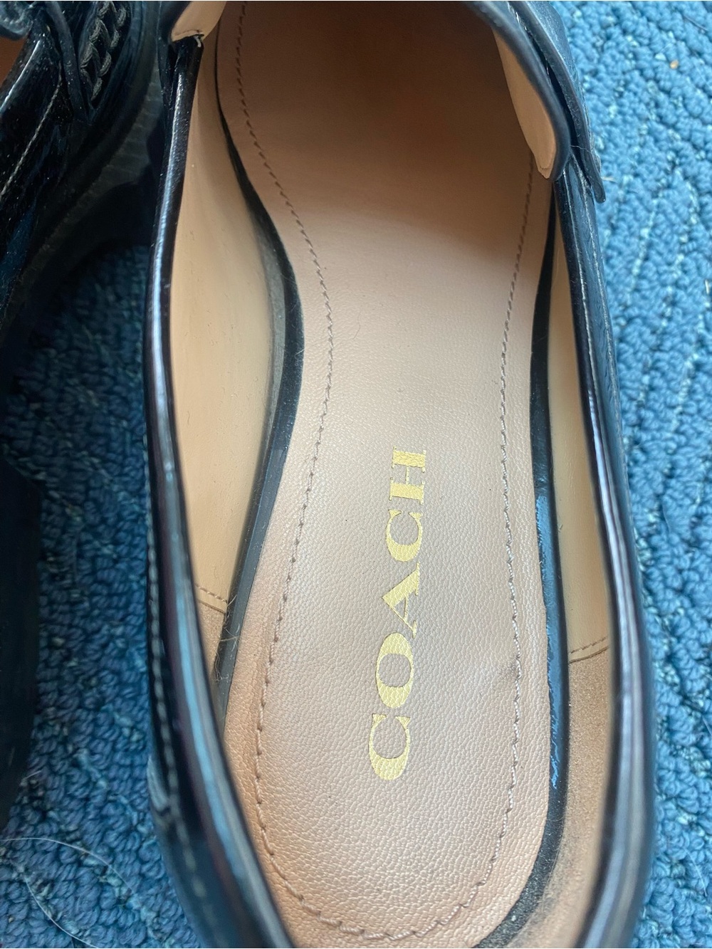 Coach Black Patent Chunky Platform Penny Loafers - Picture 11 of 12
